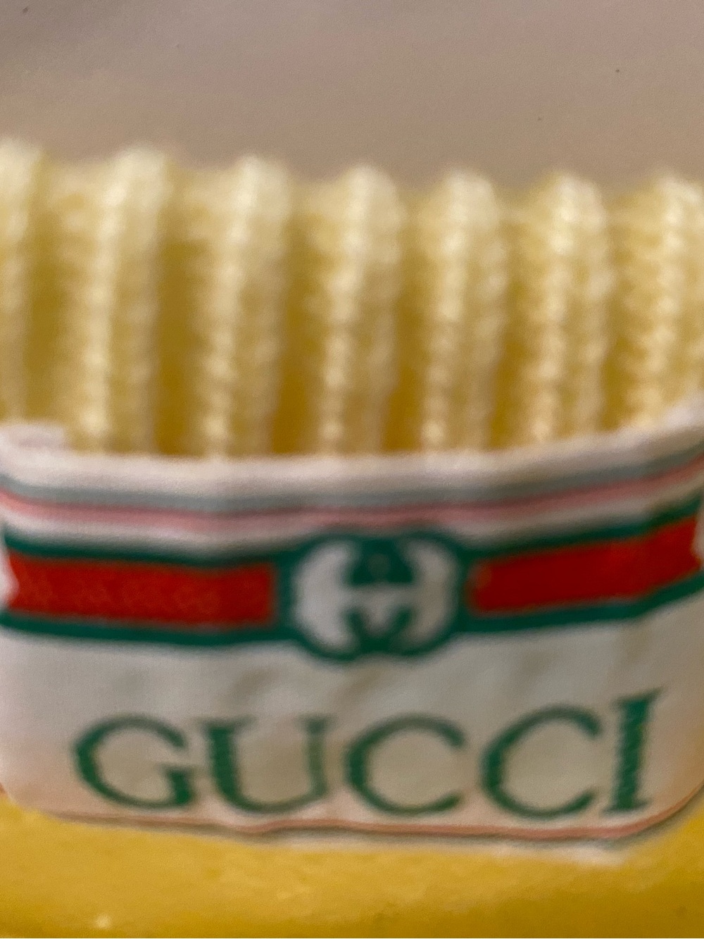 Gucci Vintage Pale Yellow Crewneck Sweater with Embroidered Logo - Picture 3 of 4